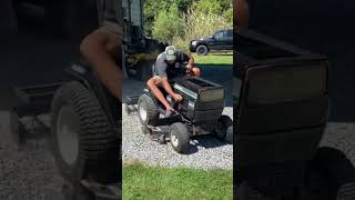 Garden tractor Boxblade moving gravel ￼