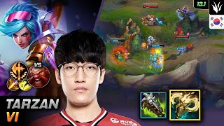 Tarzan 打野 皮城执法官 Build 辉耀美德 征服者 - Tarzan Vi Match Highlight - LOL KR 13.1