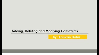 SQL DDL - Adding constraints in Tables