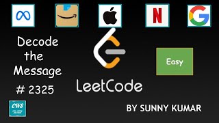 Decode the Message | 2325 LeetCode | Strings | Hashing | Leetcode Weekly Contest 300