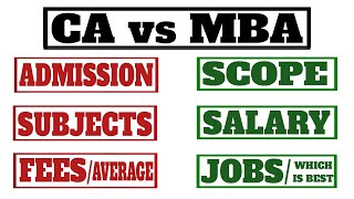 CA vs MBA | Which is better CA or MBA | VS SERIES