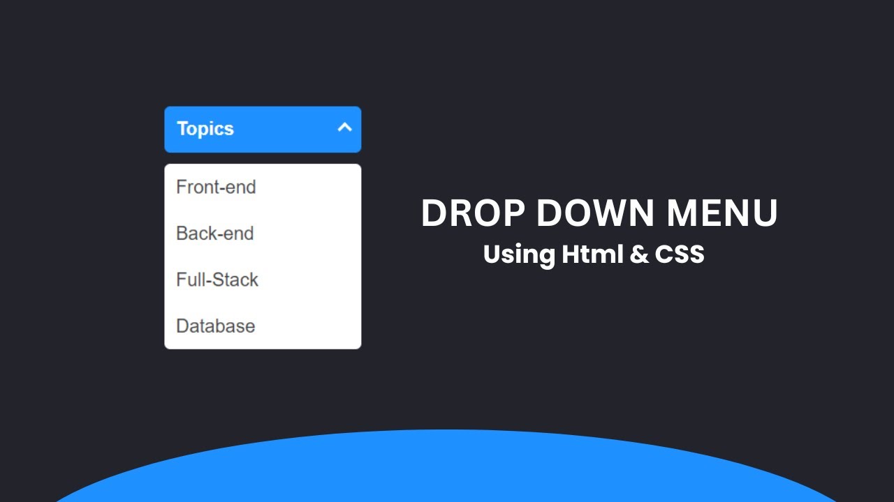 Css Dropdown Menu On Hover Dropdown Menu Youtube