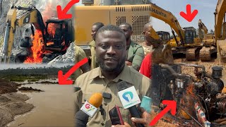 Dr Frank Amoakohene Starts his fight against GALAMSEY as he ceased 15 EXCAVATORS \u0026 burn other tools