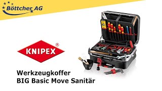 Knipex Werkzeugkoffer BIG Basic Move Sanitär, 31 teilig, Kunststoff Klappkoffer,video,Werkzeugkasten