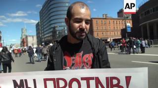 Protests against apartment demolition in Moscow