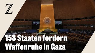 UN-Generalversammlung fordert sofortigen Waffenstillstand in Gaza