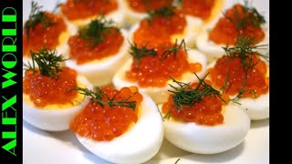 Alex World 🥚 Russische Eier mit Kaviar machen 🥚 Making russian eggs 🥚 Яйца с красной икрой