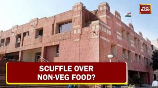 Left, ABVP Students Clash In JNU Over Eating Non-Veg Food On Ram Navami| Scuffle Over 'Non-Veg Food?