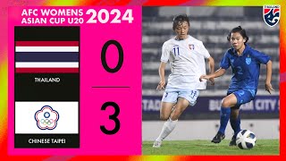 ไฮไลท์ฟุตบอลหญิง U20 ชิงแชมป์เอเชีย | ทีมชาติไทย พบ ทีมชาติไชนีส ไทเป