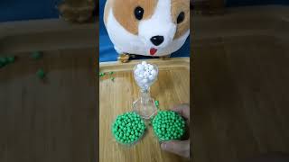 Amazing green and white beads with adorable dog #satisfying