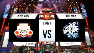 ROV PL IT. City Bacon VS EVOS. Debut Game 1 กระดูกคนละเบอร์