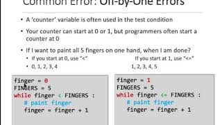 Python - b - While Loops Common Errors