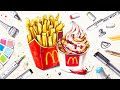 Drawing French fries with Copic markers? New marker tutorial! #shorts #markertutorial #copic