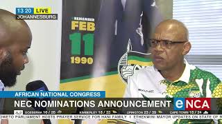 ANC | NEC nominations announcement