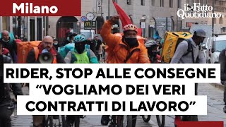 Rider, anche a Milano sciopero delle consegne: “Vogliamo dei veri contratti di lavoro\