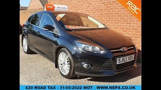 2013 63 Plate Ford Focus  Zetec 1.6 Diesel 5 Door Appearance Pack. 70,000 miles in black metallic