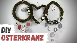 DIY Osterkranz binden | aus Draht-Kleiderbügel und Moos