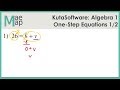 KutaSoftware: Algebra 1-  One Step Equations Part 1