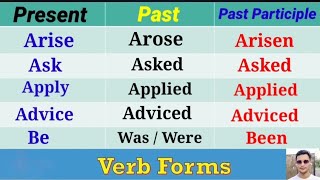 Verb Forms in English : 285+ most important forms of verbs | Present-Past-Past Participle | [Part-1]