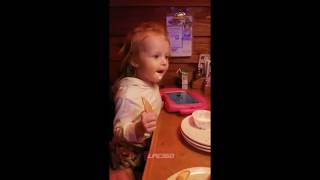 Little girl loves ranch too much