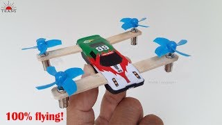 How to make mini Remote Control Drone Car at home | 100% fly