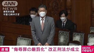 ネット中傷対策「侮辱罪」厳罰化　改正刑法成立(2022年6月13日)