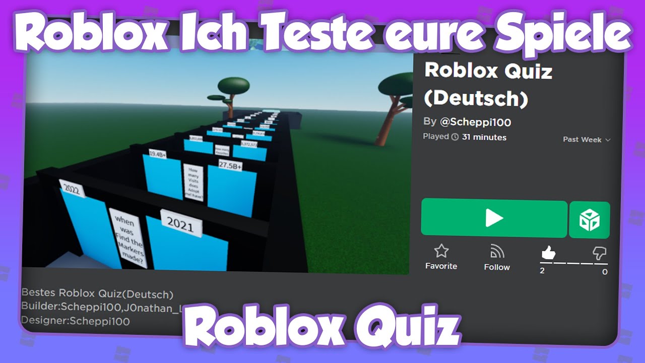 Ich Teste Eure Spiele | Roblox Quiz (Roblox Deutsch) - YouTube