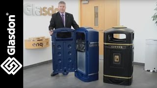 Glasdon UK | product demonstration | Streamline Jubilee™ litter bin