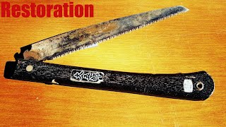 ノコギリを包丁にしたら携帯するのに便利になった　Saw to knife　Restoration