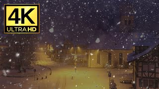 Intense Snowstorm in a Mountain Village | Snowfall \u0026 Wind Sounds Help Sleep, Study \u0026 Relaxation