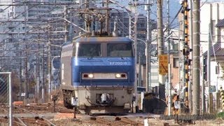 JR貨物 EF200-8号機 検査明け 本線試運転 海田市駅通過 2013.2