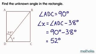 Finding Unknown Angles in a Rectangle