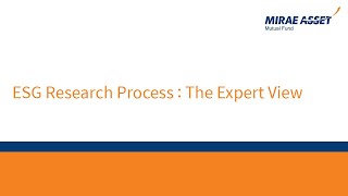 ESG Research Process : The Expert View