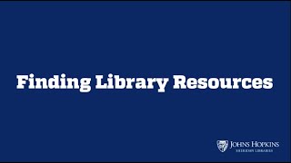 Finding Library Resources