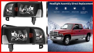 AUTOSAVER88 Headlight Assembly Compatible with 1994-2001 Dodge Ram 1500/1994-2002 Dodge Ram 2500