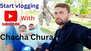 vlogging with ChaCha Chura 🔪 l Chacha Chura l vlogs #villagelife #comedy #cow