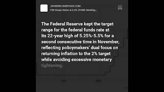 FED Keeps Rates at 5.5% (FOMC Meeting November 2023)