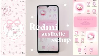 how to make your android phone aesthetic | hello kitty theme| xiaomi redmi aesthetic