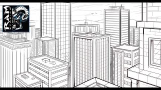 How to Draw A City In 2 Point Perspective - Sketchbook Pro - Narrated by Robert Marzullo