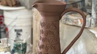 Making large pottery jug