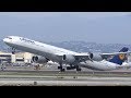 Lufthansa Airbus A340-600 Takeoff LAX