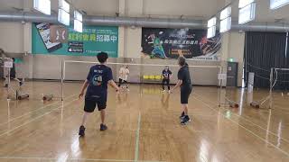 1140217 初階友善羽球認真場 第6場  朱大哥 紘銘 VS  容嫻 玉鏡 勝