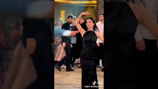 Beautiful Kazakh dance with beautiful girlfriend at the party