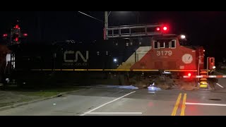 #8/11/22 CN #M394 EB Train Mixedfreight Leading *DEPARTS* With 2 CNS 3179 3085. @ Port Huron, MI.