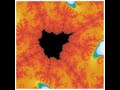 mandelbrot set 0 1000 iterations animation. coded in r