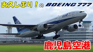 【祝！運航再開】お久しぶりです！トリプルセブン in 鹿児島空港 ～ ANA B777 Landing \u0026 Takeoff in Kagoshima Airport RWY34 (2022/8/14)