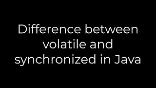 Java :Difference between volatile and synchronized in Java(5solution)