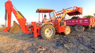Swaraj 963 FE 4x4 Tractor JCB Attached | Backhoe Loader Attachment on Tractor | Tractor JCB