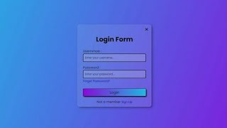 Popup Login Form in Html and CSS | login form | Glassmorphism | Base Programmer | #html #css