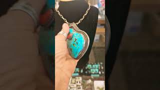 massive morenci turquoise hand made sterling chain #beautiful #jewellery